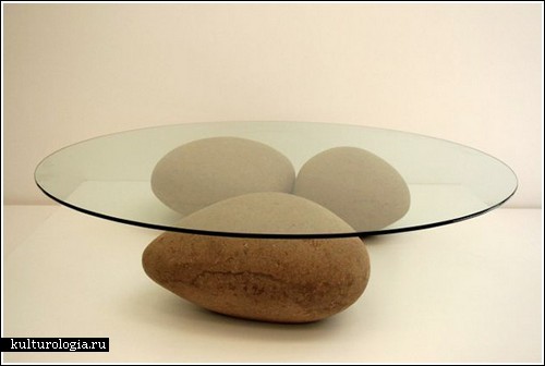 Как сделать камень из картона или Необычный стол «Вода»