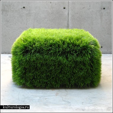 Так что дизайнер Nancy Favier создала пуфик, на котором хоть и растет трава