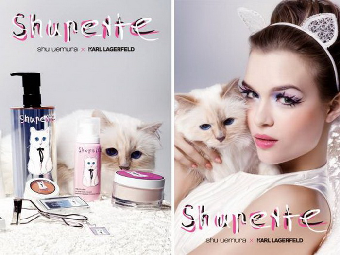 Кошка Карла Лагерфельда в рекламе японской косметики