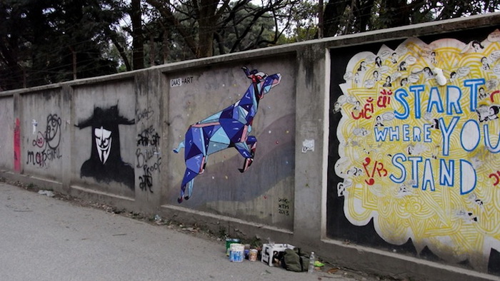 Стрит-арт на улицах Катманду