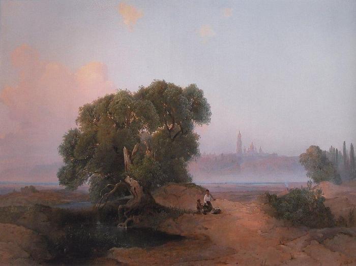 Алексей Саврасов, Вид Киева с Днепра на Печерскую лавру, 1852