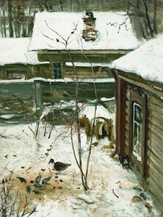 Алексей Саврасов, Дворик, зима. 1870-е