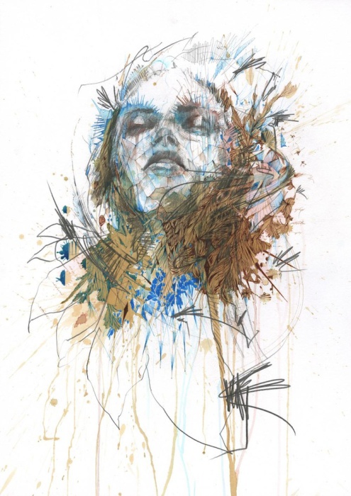 Потрясающие женские портреты, написанные при помощи чернил и... чая