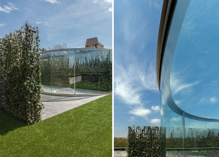 Стальной «павильон» – совместный проект Грэхама и ландшафтного архитектора из Швейцарии Гюнтера Фогта