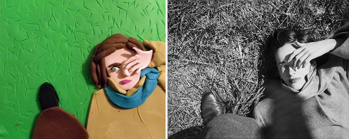 Sunday Morning, c 1947 by Saul Leiter. Play-doh by Eleanor Macnair