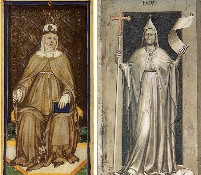 Средневековые изображения женщины-папы.