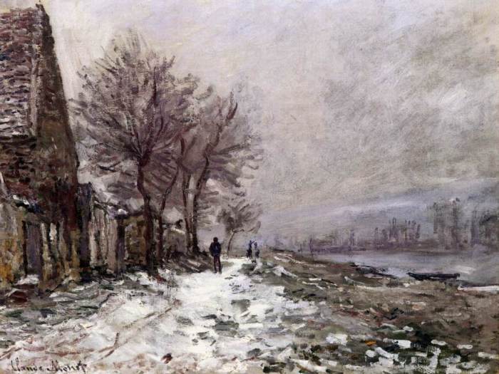 Лавакур зимой. Клод Моне, 1879 год. | Фото: fiveminutehistory.com.