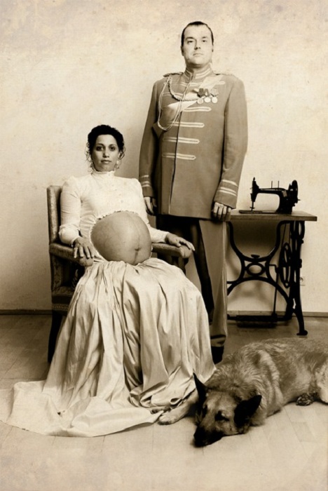 Оригинальное фото беременной дамы с мужем. | Фото: ofigenno.com.