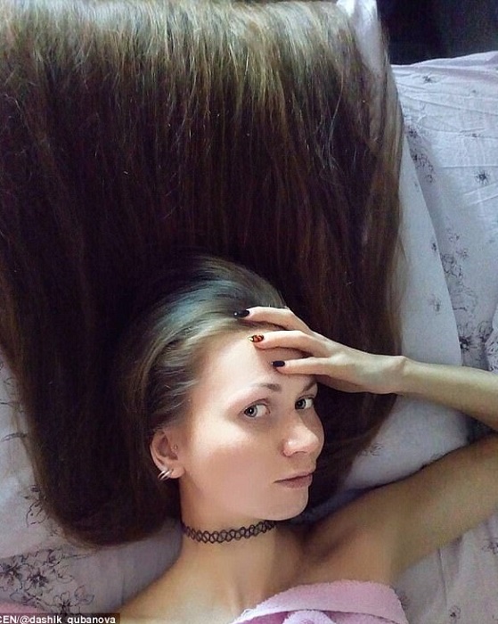 Дарья Губанова - обладательница потрясающих волос. | Фото: dailymail.co.uk.