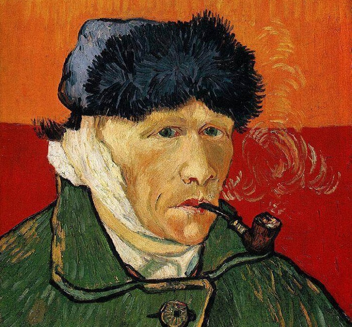 Автопортрет с отрезанным ухом и трубкой. Ван Гог, 1889 год. | Фото: arts-dnevnik.ru.