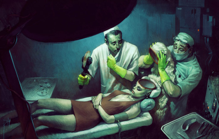 В голове у блондинки. В голове у блондинки.