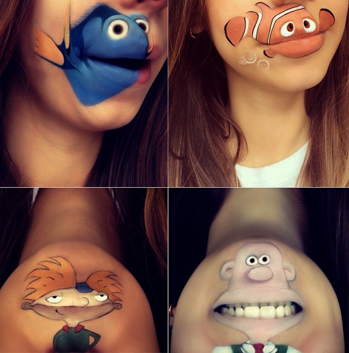 Позитивный макияж с героями любимых мультиков.