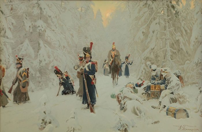 Гибель Императорской гвардии, (Отечественная война 1812 года). Автор: Дмитрий Белюкин.