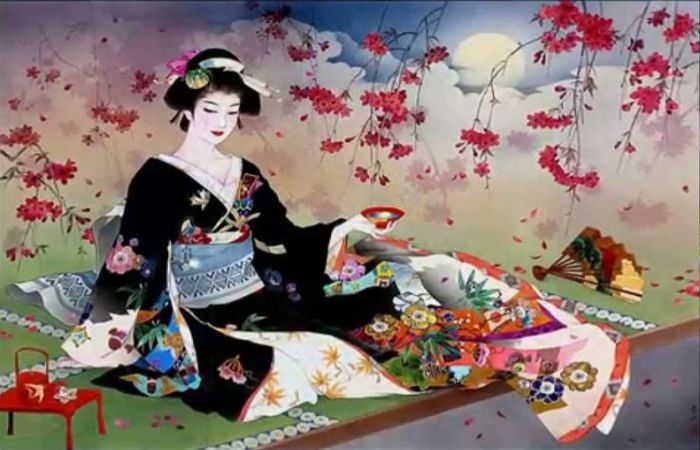 В мире гейши царит безраздельная власть ритуала: кимоно, макияж, церемонии чайного дома. Автор: Haruyo Morita.