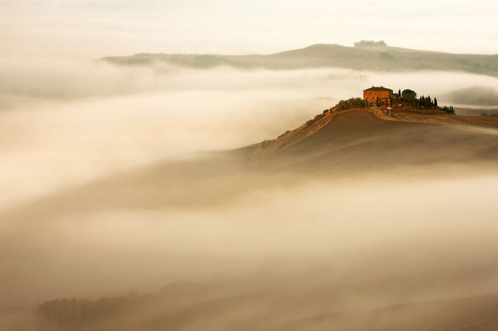 In the mist. (В тумане). Таскана, Италия. Фото Marcin Sobas.