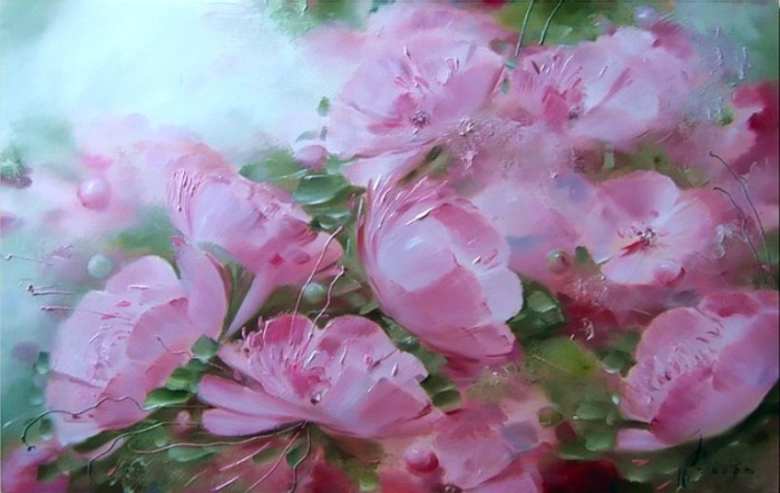 Розовые цветы. Автор: Олег Буйко.