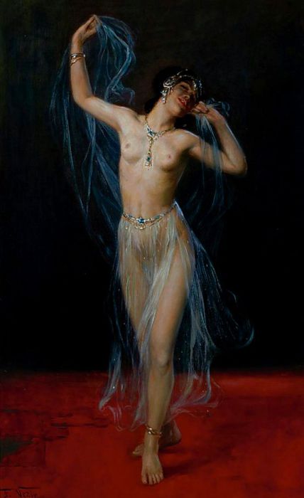  Фредерик Везин (Frederick Vezin), 1859-1942 Скрытая вуалью танцовщица (Schleier Tanzerin) (Veil Dancer).