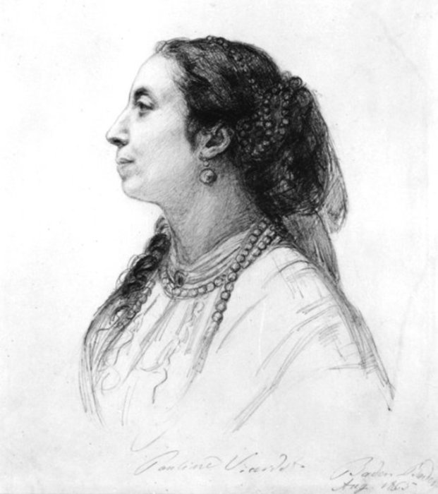 Художник - Людвиг Пич. Портрет Полины Виардо 1865 год.