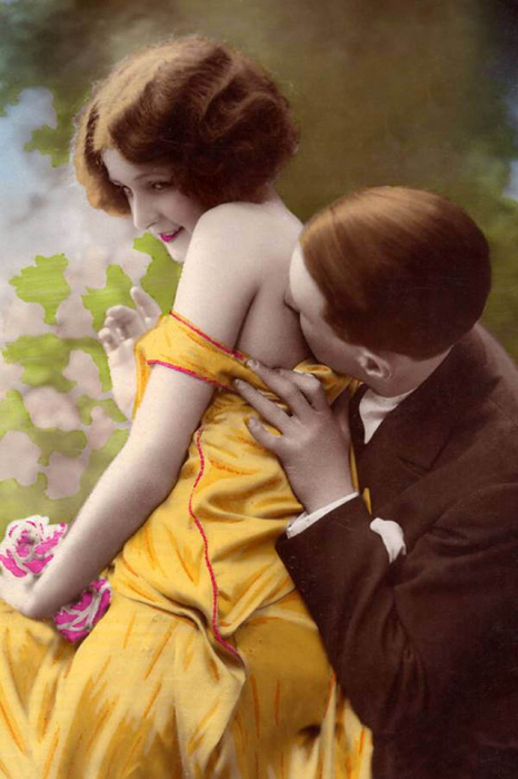 20 раскрашенных романтических ретро открыток из 1920-х
