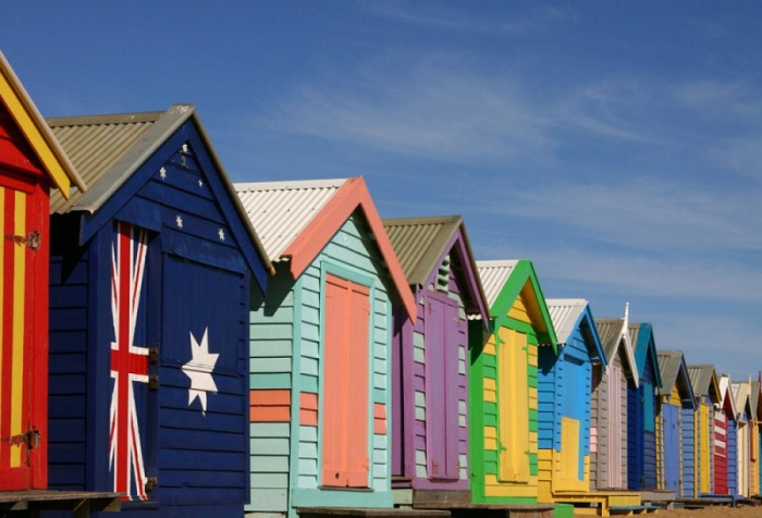 Восхитительные домики для отдыха на пляже австралийского Мельбурна.