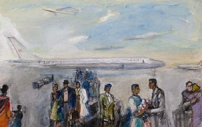 Соцреализм: картины советских художников о полётах, аэропортах и людях труда