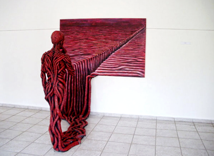 Философская скульптура *Побег в реальность* (Escape into reality) 