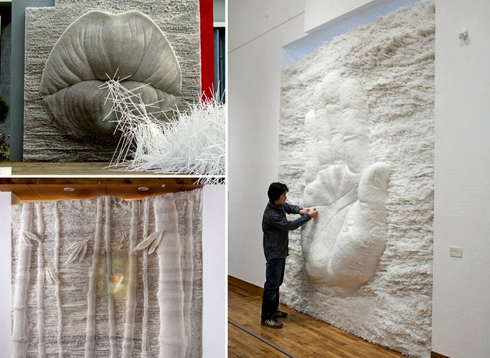 Масштабные скульптуры-инсталляции из пластиковых трубочек для напитков
