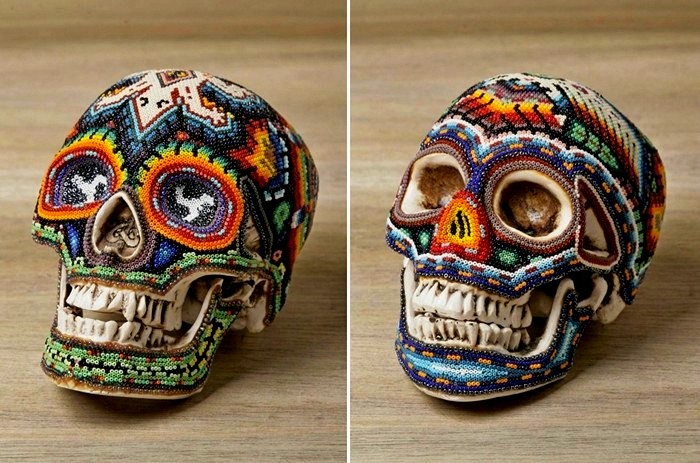 Beaded Skulls, изысканные черепа, украшенные бисером
