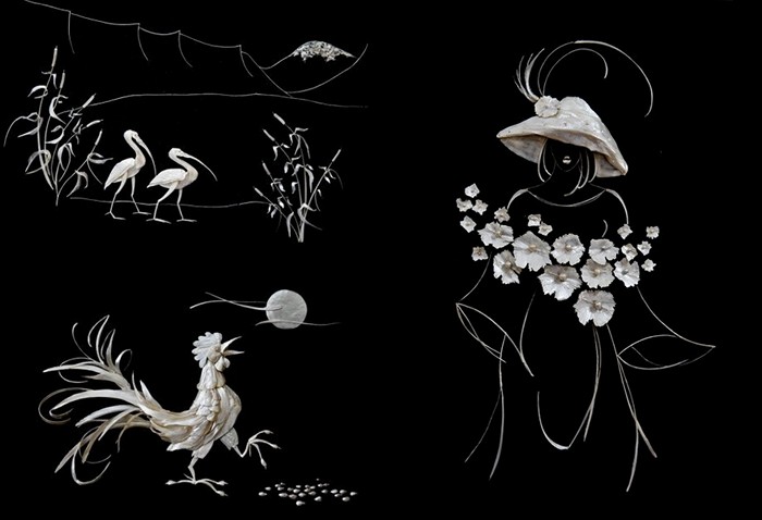 Картины-мозаики из рыбьих костей от украинской художницы Елены Журавской