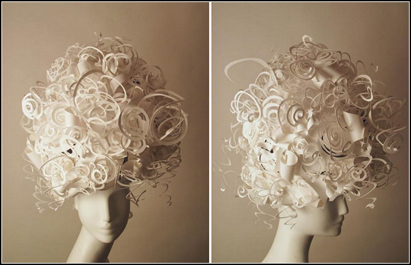 Бумажные скульптуры-парики от Nikki Salk&Amy Flurry