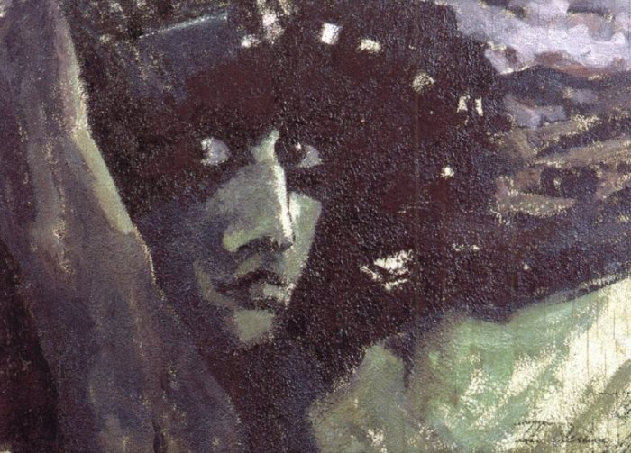 Михаил Врубель. Голова Демона на фоне гор, 1890 г.