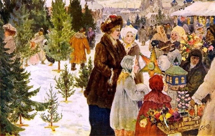 А. Бучкури. Рождественский базар, 1906