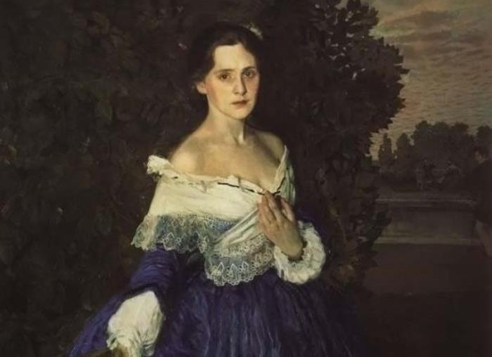 К. Сомов. Дама в голубом, 1897-1900. Фрагмент | Фото: gallerix.ru
