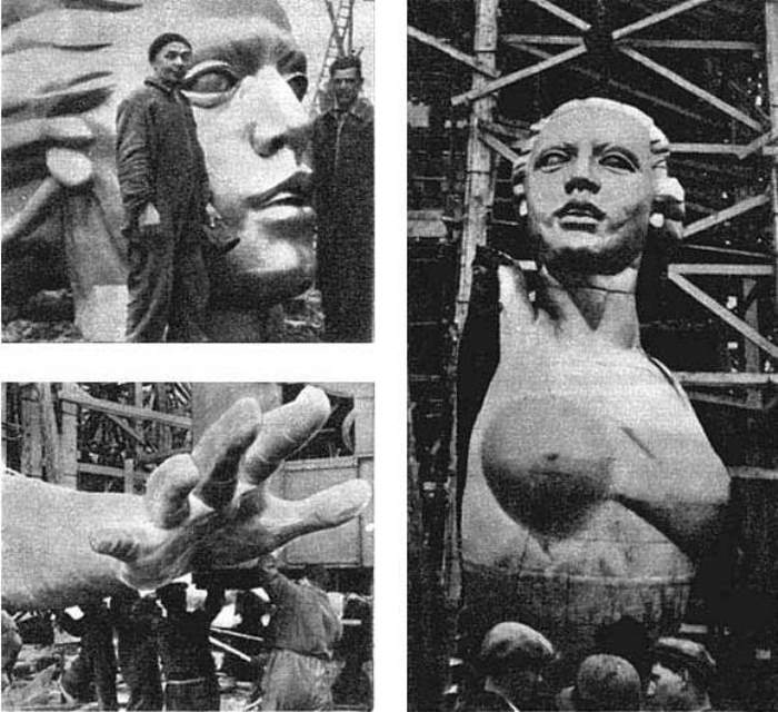 Процесс сборки статуи | Фото: vivovoco.ibmh.msk.su