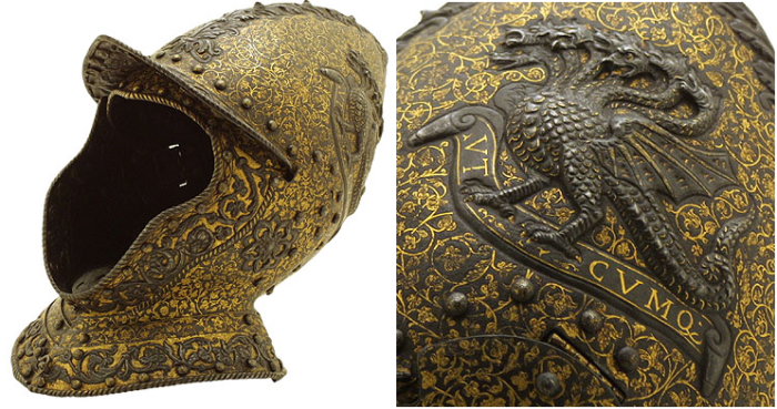 Венецианский шлем, около 1560 года. Коллекция Эрмитажа. | Фото: forumkavkaz.com.
