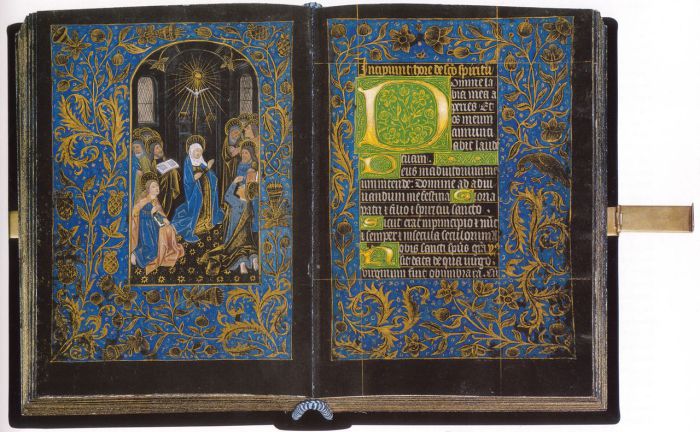 Разворот книги «Чёрный часослов». Фламандия, XV век. | Фото: ru.wikipedia.org.