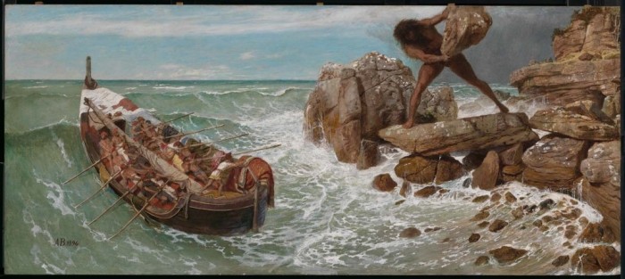 Одиссей бежит с острова Полифема. | Фото: fugatecvsp201.weebly.com.