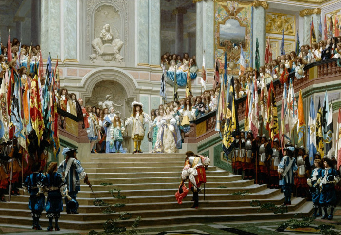 Людовик XIV принимает принца де Конде в Версале. Жан-Леон Жером, 1878 год. | Фото: fiveminutehistory.com.