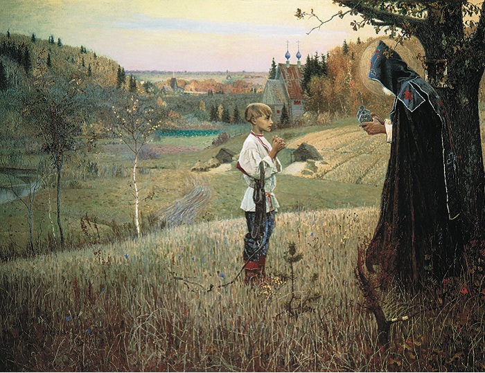 Видение отроку Варфоломею. (1889—1890).Автор: Михаил Нестеров.