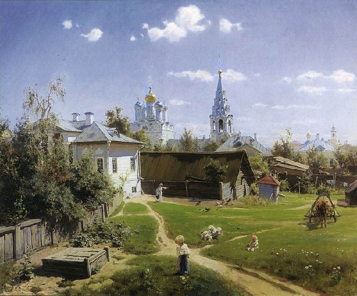 Московский дворик. Автор: Василий Поленов.