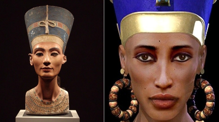 Мать фараона Тутанхамона знаменитая Нефертити.