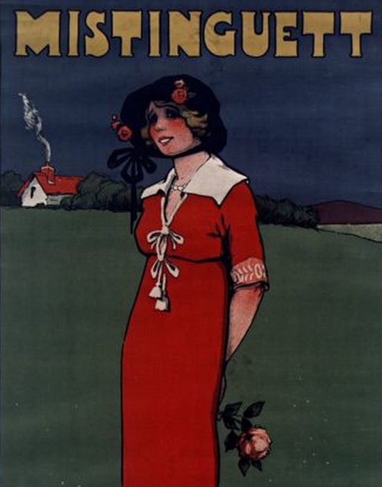 Плакат с Мистангет, 1911 год.