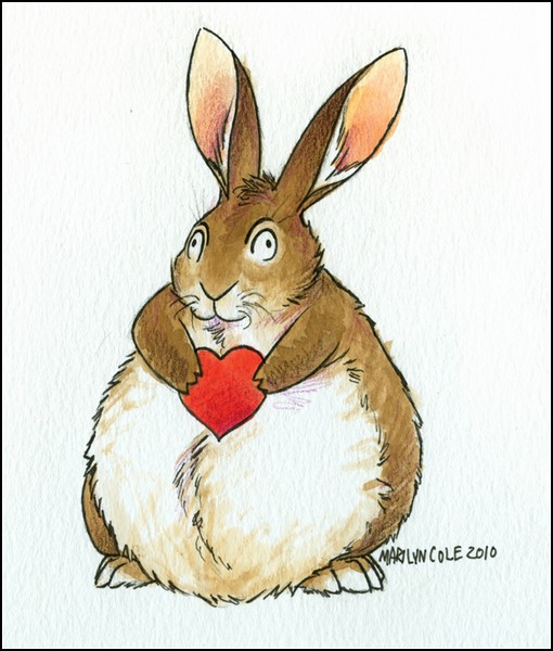 Кролики и любовь: толстый кролик на день Валентина