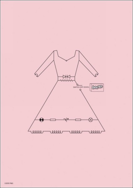 Реклама антистатика для одежды: платье