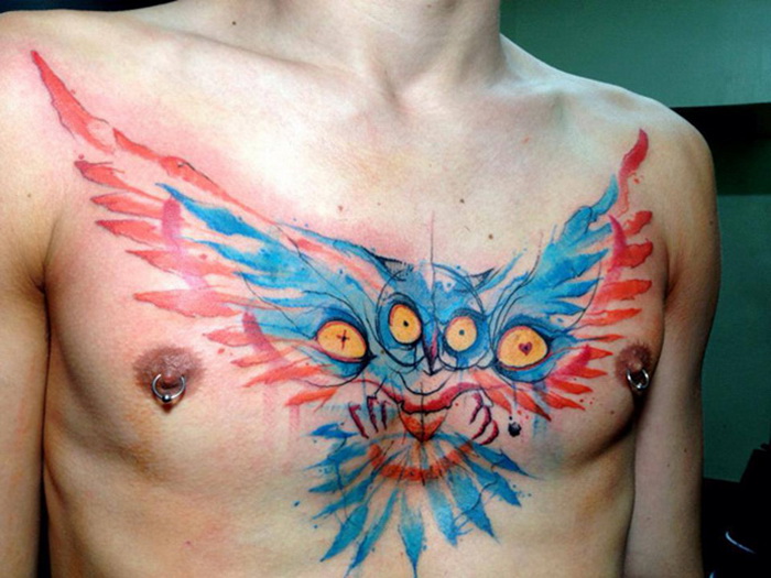 татуировки Victor Octaviano: брызги красок на человеческом теле