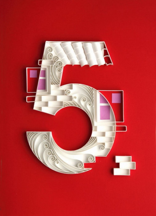 квиллинг-цифры от Юлии Бродской