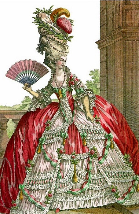 В 1770-х в моде были очень высокие прически. | Фото: storyfiles.blogspot.com.