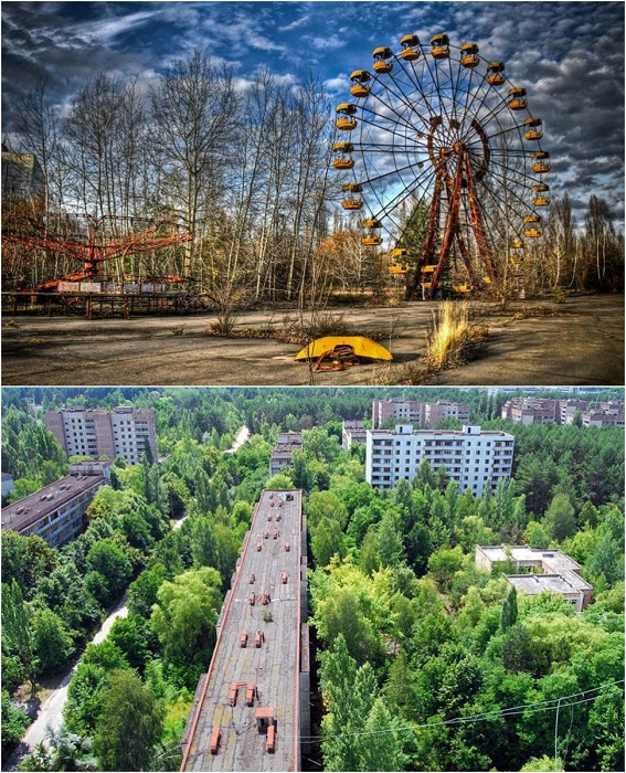 Заброшенный город, расположенный в нескольких километрах от Чернобыльской АЭС.