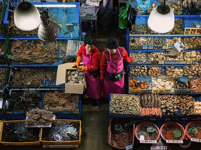 Рыбный рынок в Сеуле. Фотограф - Brian Hammonds.
