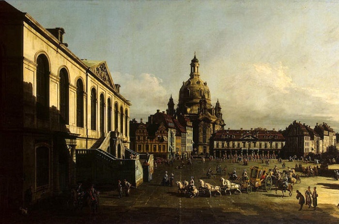 Картина написана итальянским художником, мастером городского пейзажа Бернардо Беллотто. 1747 год.